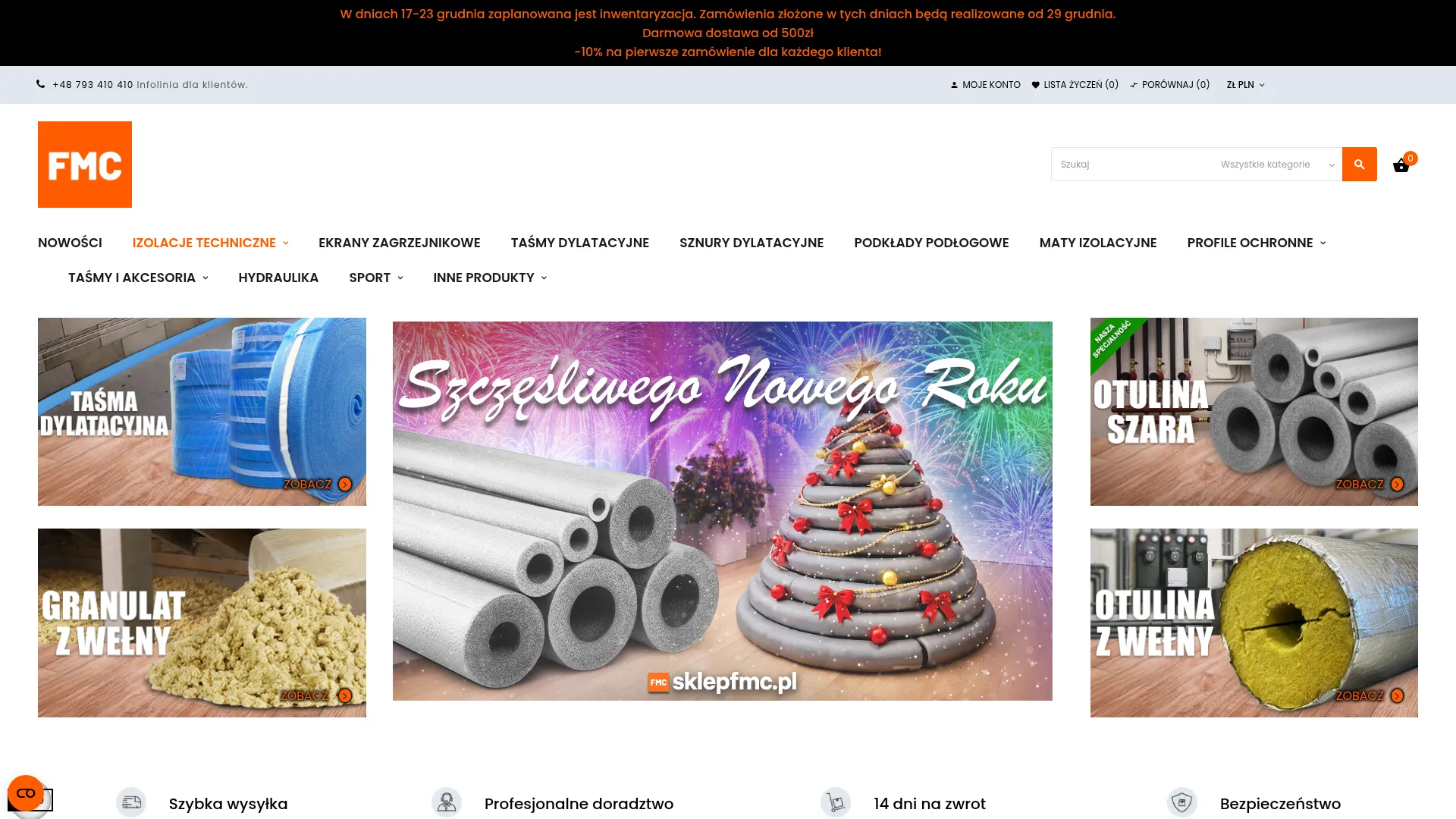 Zrzut ekranu strony Sklep FMC