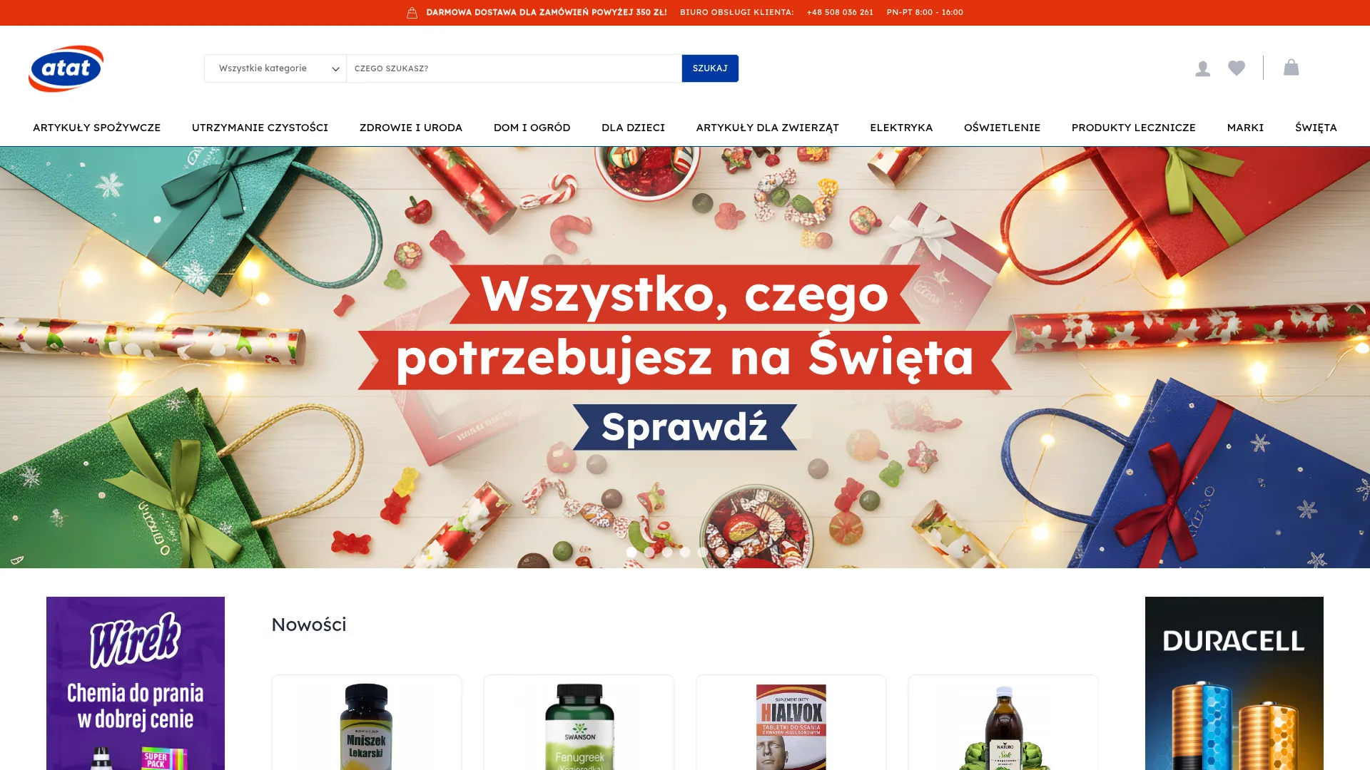 Zrzut ekranu strony Przedsiębiorstwo Handlowe A-T S.A.