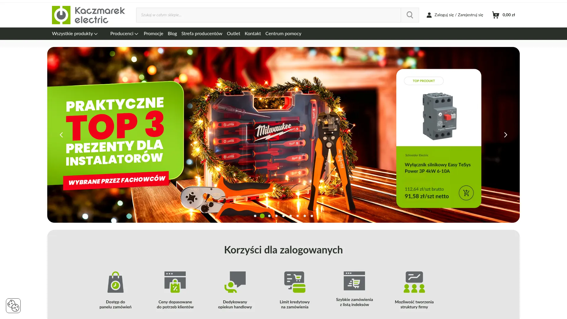 Zrzut ekranu strony Kaczmarek Electric Sp. z o.o.