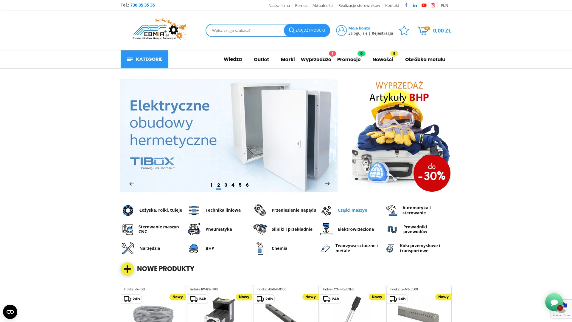 Zrzut ekranu strony EBMiA sp. z o.o.